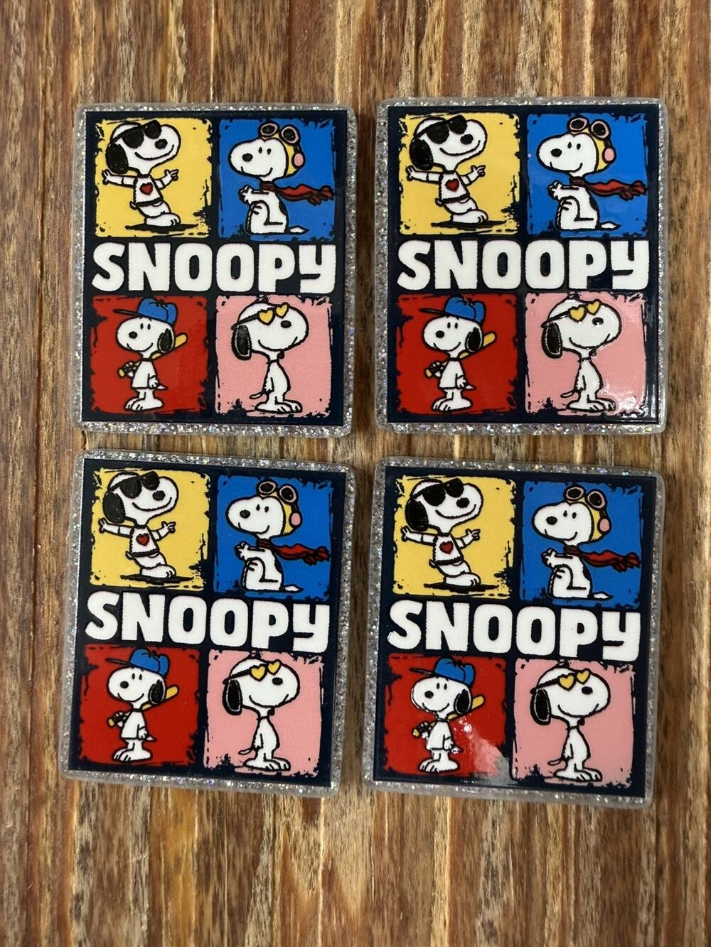 4 Pc Snoopy Acrylic Flatbacks